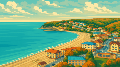 Новомихайловский – спокойный курортный поселок на побережье рядом с Туапсе