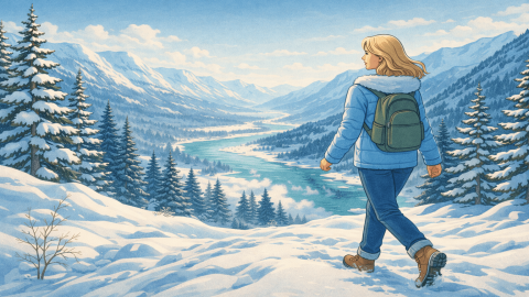 Алтай зимой 2026: горы, горячие источники и как добраться без машины